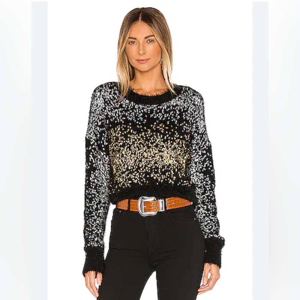House of Harlow 1960 x Revolve Super Moon Fuzzy Metallic Sweater S